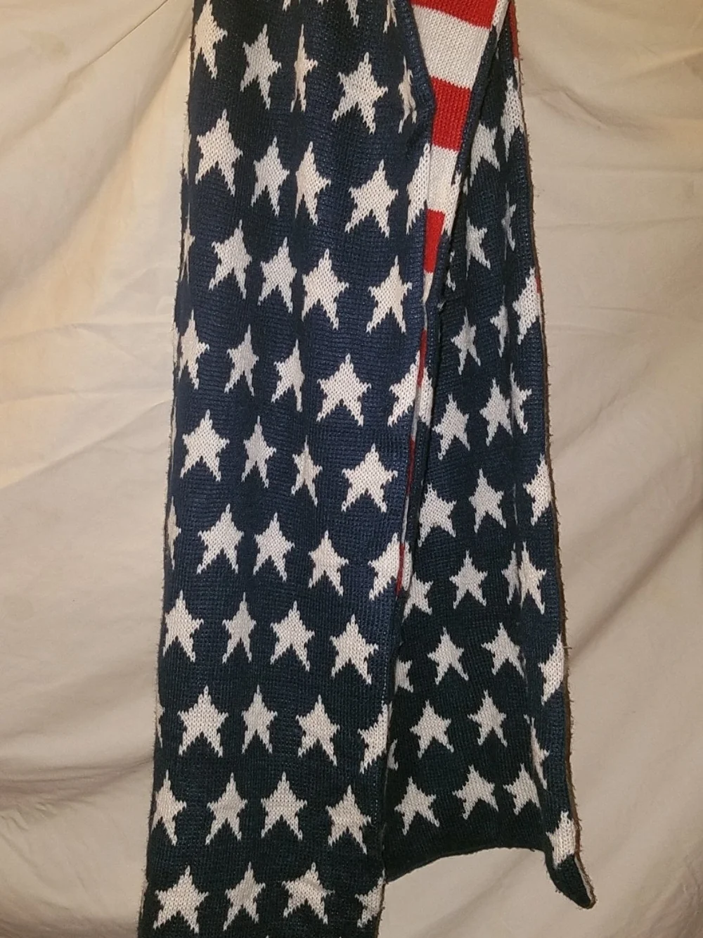 American Flag Star & Stripe Knit Scarf - Red, White & Blue